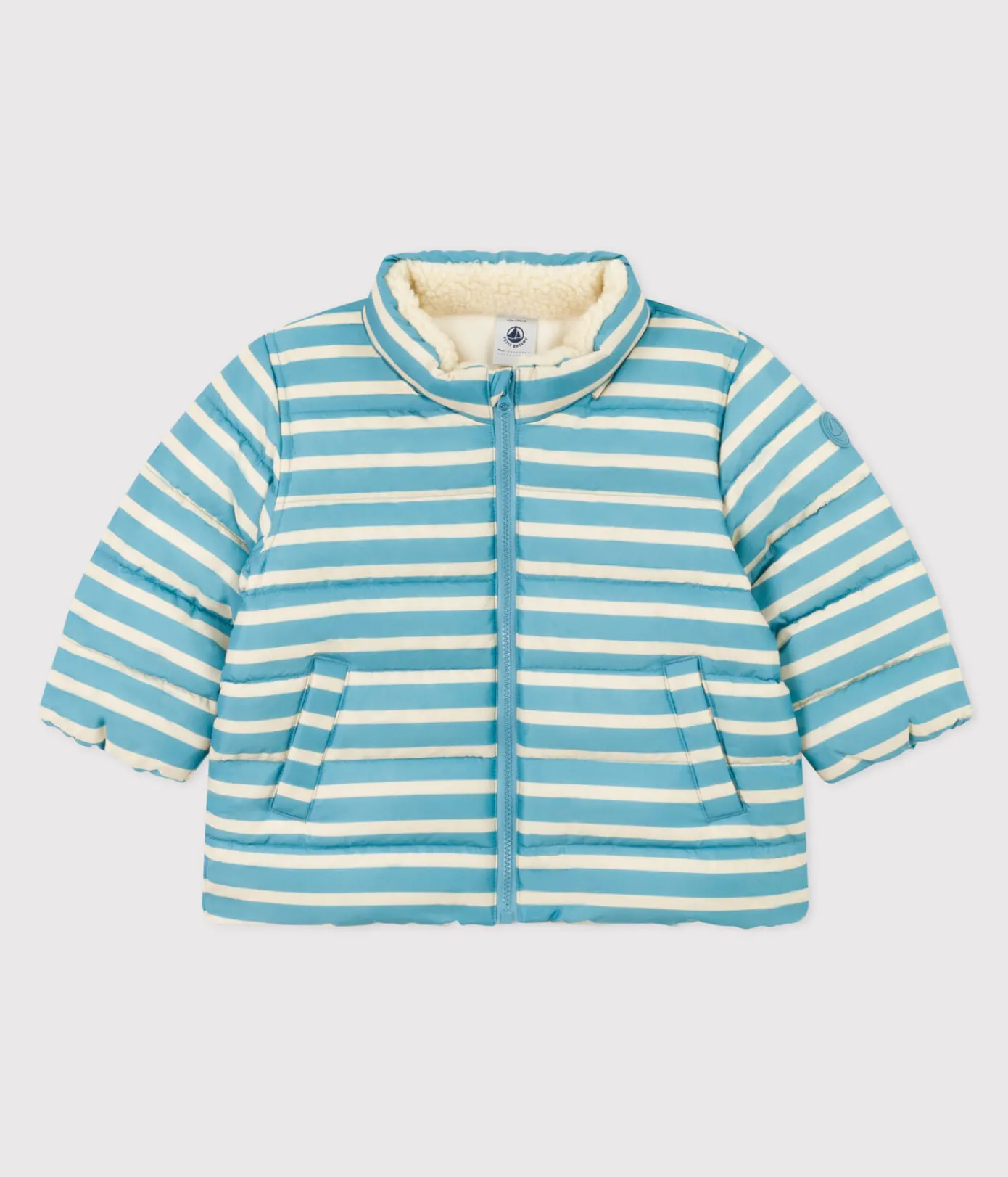Petit Bateau Jacken, Anoraks*Gestreifter Baby-Anorak mit einziehbarer Kapuze blau AZUL/weiss AVALANCHE