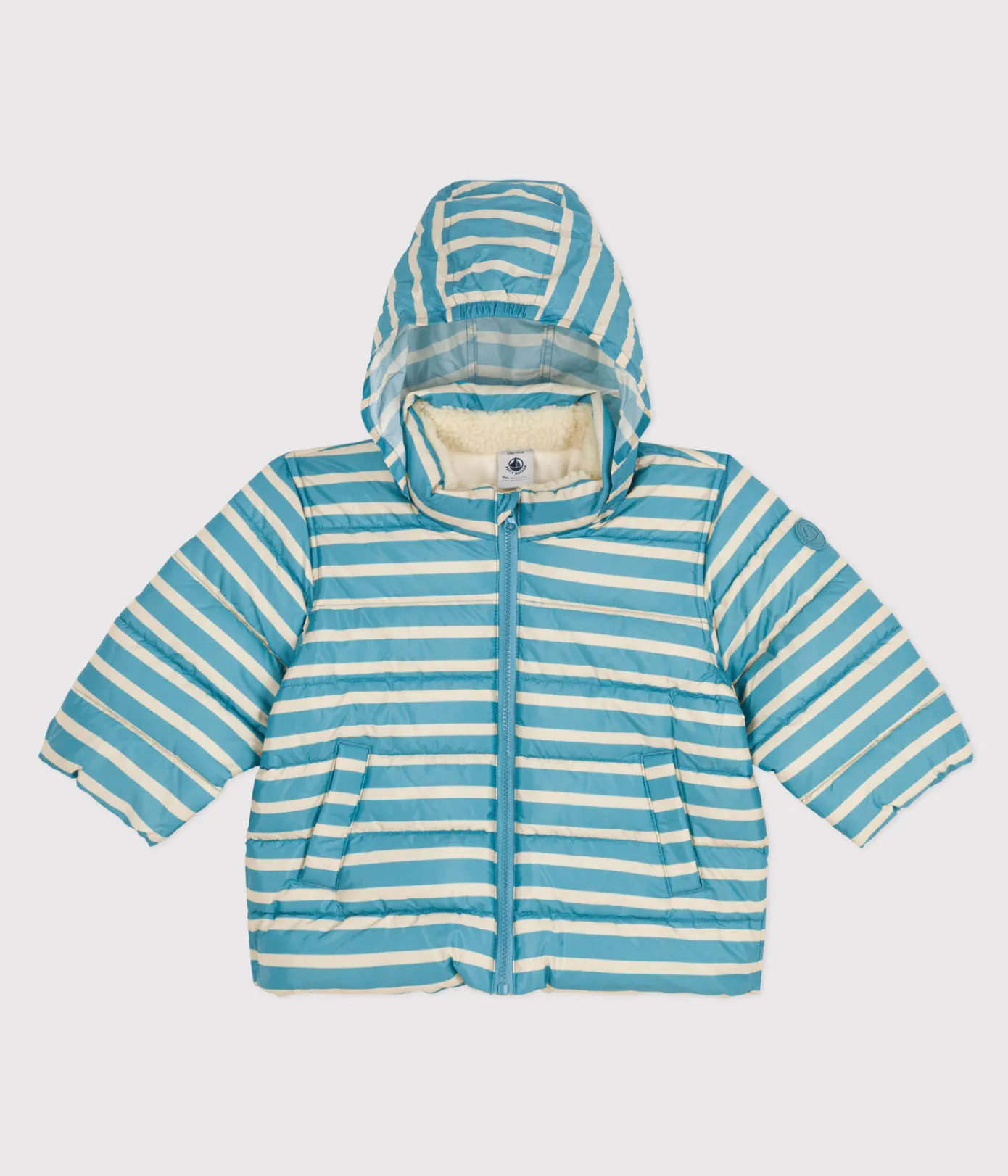 Petit Bateau Jacken, Anoraks*Gestreifter Baby-Anorak mit einziehbarer Kapuze blau AZUL/weiss AVALANCHE