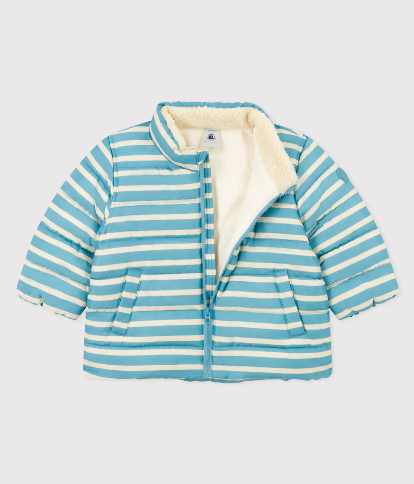 Petit Bateau Jacken, Anoraks*Gestreifter Baby-Anorak mit einziehbarer Kapuze blau AZUL/weiss AVALANCHE