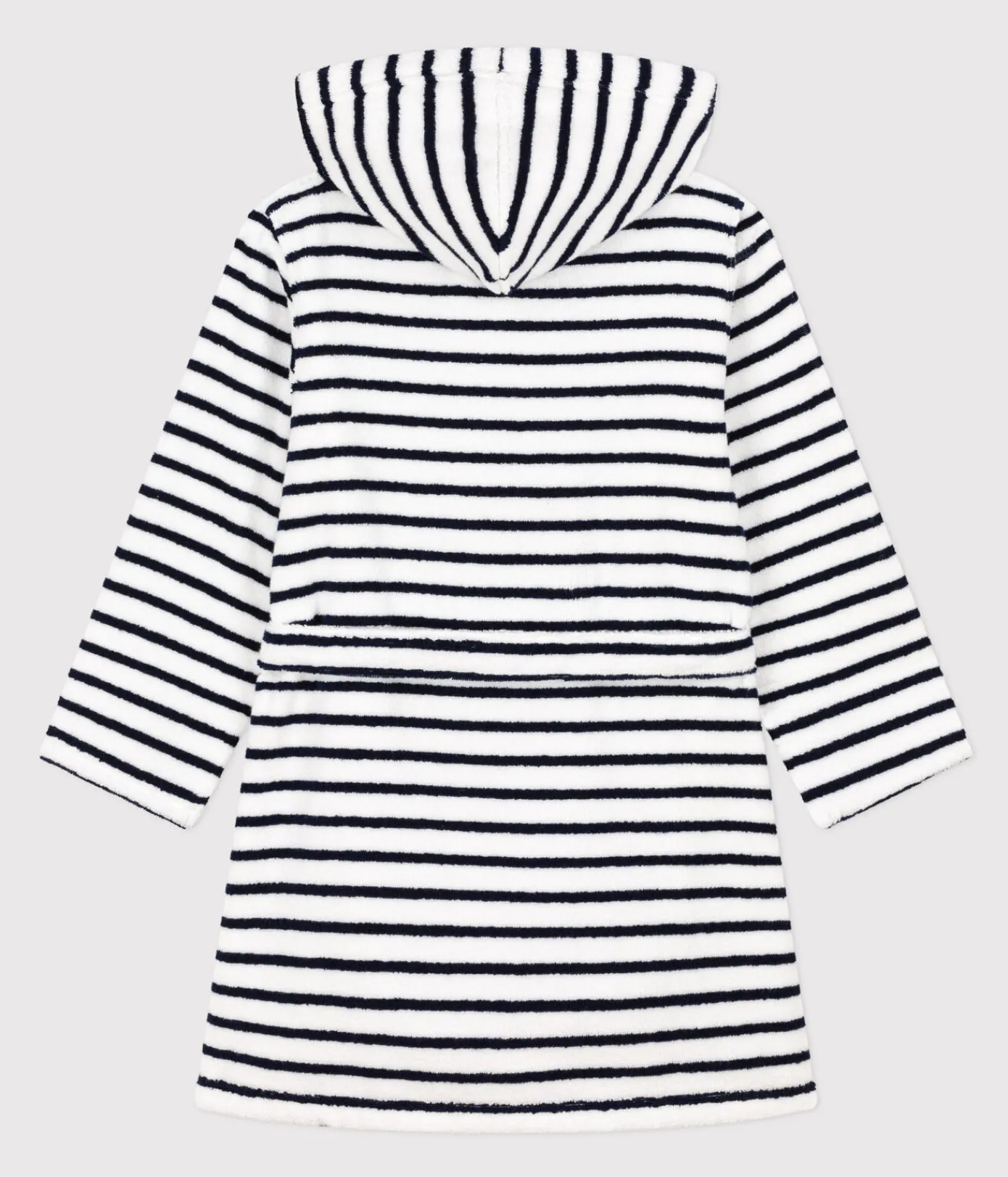 Petit Bateau Heim- Und Badetextilien|Heim- Und Badetextilien*Gestreifter Bademantel aus Frottee für kleine Mädchen/kleine Jungen weiss LAIT/blau MEDIEVAL