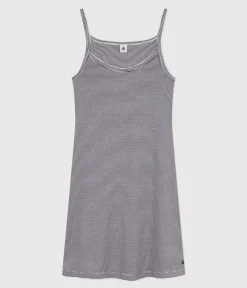 Petit Bateau Homewear|Schlafanzüge, Nachthemden*Gestreiftes Damen-Kurznachthemd aus Baumwolle blau SMOKING/weiss MARSHMALLOW