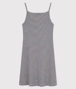 Petit Bateau Homewear|Schlafanzüge, Nachthemden*Gestreiftes Damen-Kurznachthemd aus Baumwolle blau SMOKING/weiss MARSHMALLOW