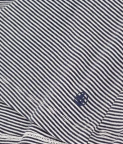 Petit Bateau Homewear|Schlafanzüge, Nachthemden*Gestreiftes Damen-Kurznachthemd aus Baumwolle blau SMOKING/weiss MARSHMALLOW