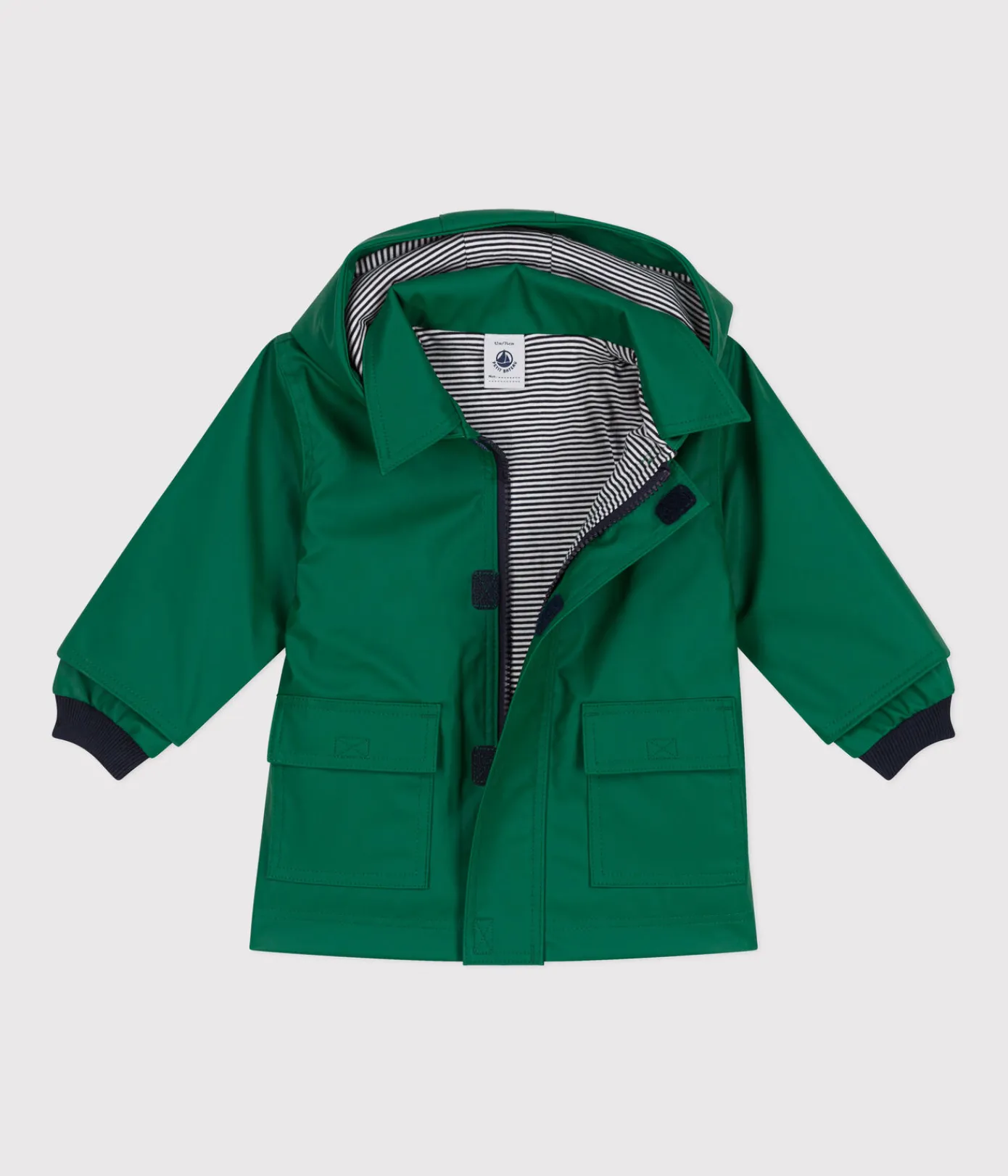 Petit Bateau Jacken, Anoraks*Ikonische Baby-Regenjacke grün JARDIN