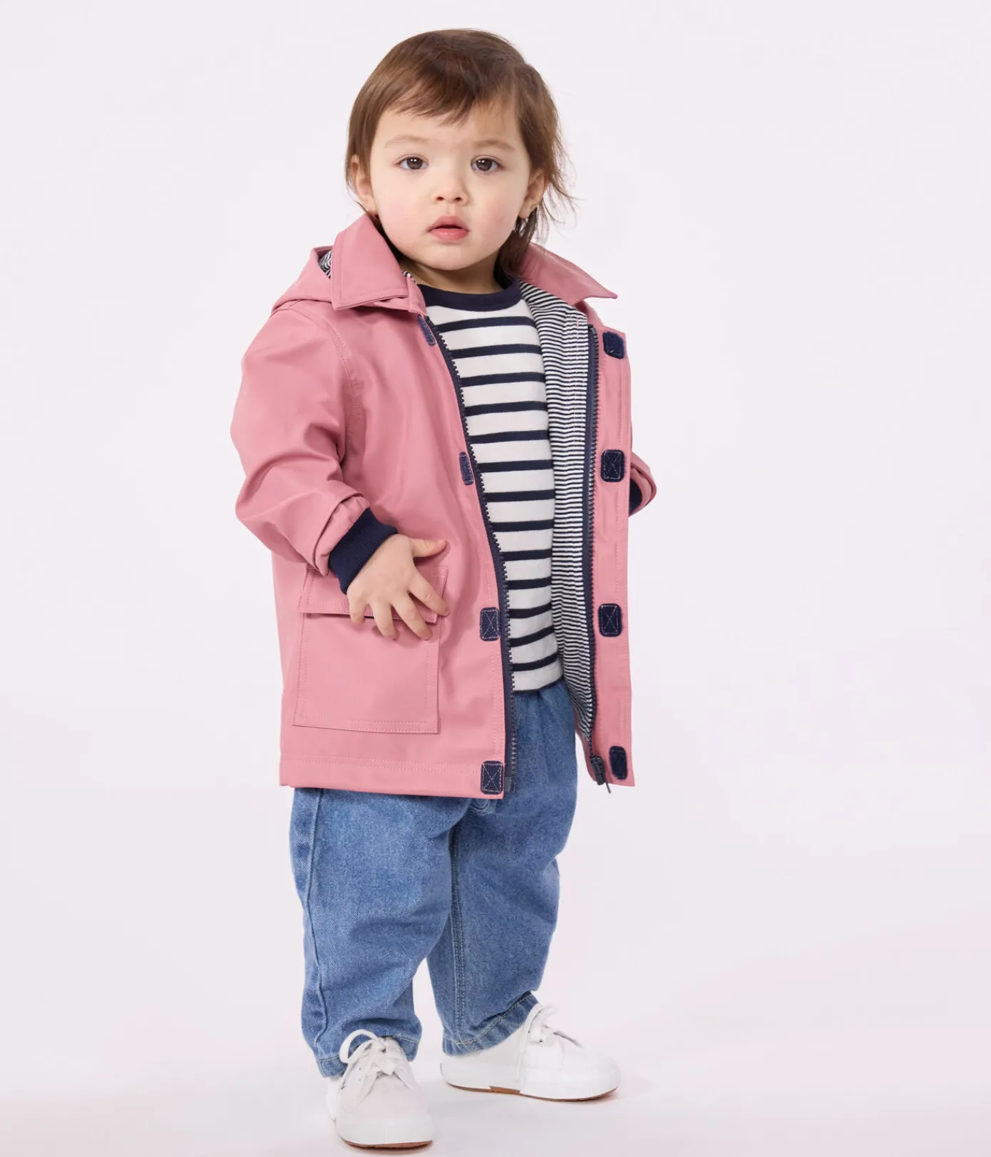 Petit Bateau Jacken, Anoraks*Ikonische Baby-Regenjacke rosa ROSEWOOD