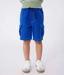 Petit Bateau Shorts, Jeans, Hosen*Kinder Cargo-Bermuda aus Baumwolle blau SURF