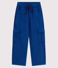 Petit Bateau Shorts, Jeans, Hosen*Kinder Cargo-Hose aus einfarbigem Lyocell. blau INCOGNITO