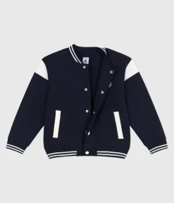 Petit Bateau Mäntel, Jacken, Regenjacken*Kinder College-Jacke aus einfarbiger Baumwolle blau SMOKING