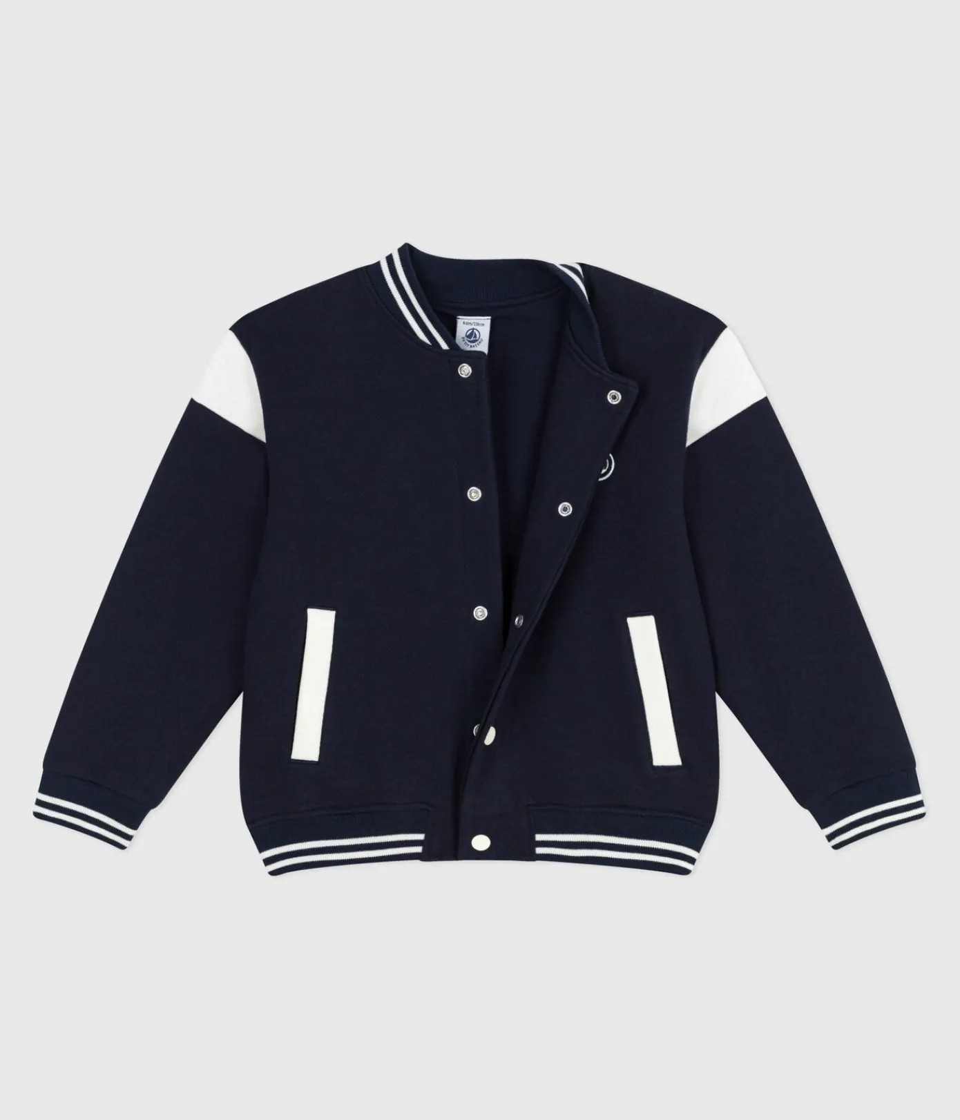 Petit Bateau Mäntel, Jacken, Regenjacken*Kinder College-Jacke aus einfarbiger Baumwolle blau SMOKING