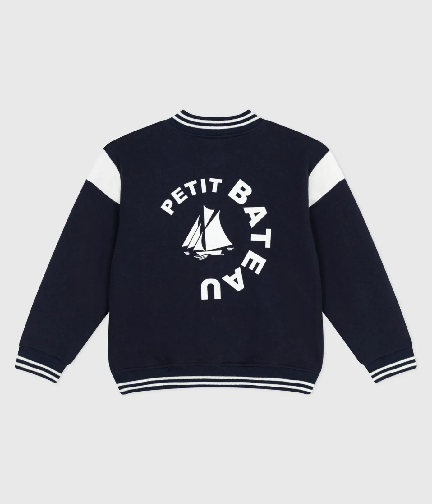 Petit Bateau Mäntel, Jacken, Regenjacken*Kinder College-Jacke aus einfarbiger Baumwolle blau SMOKING