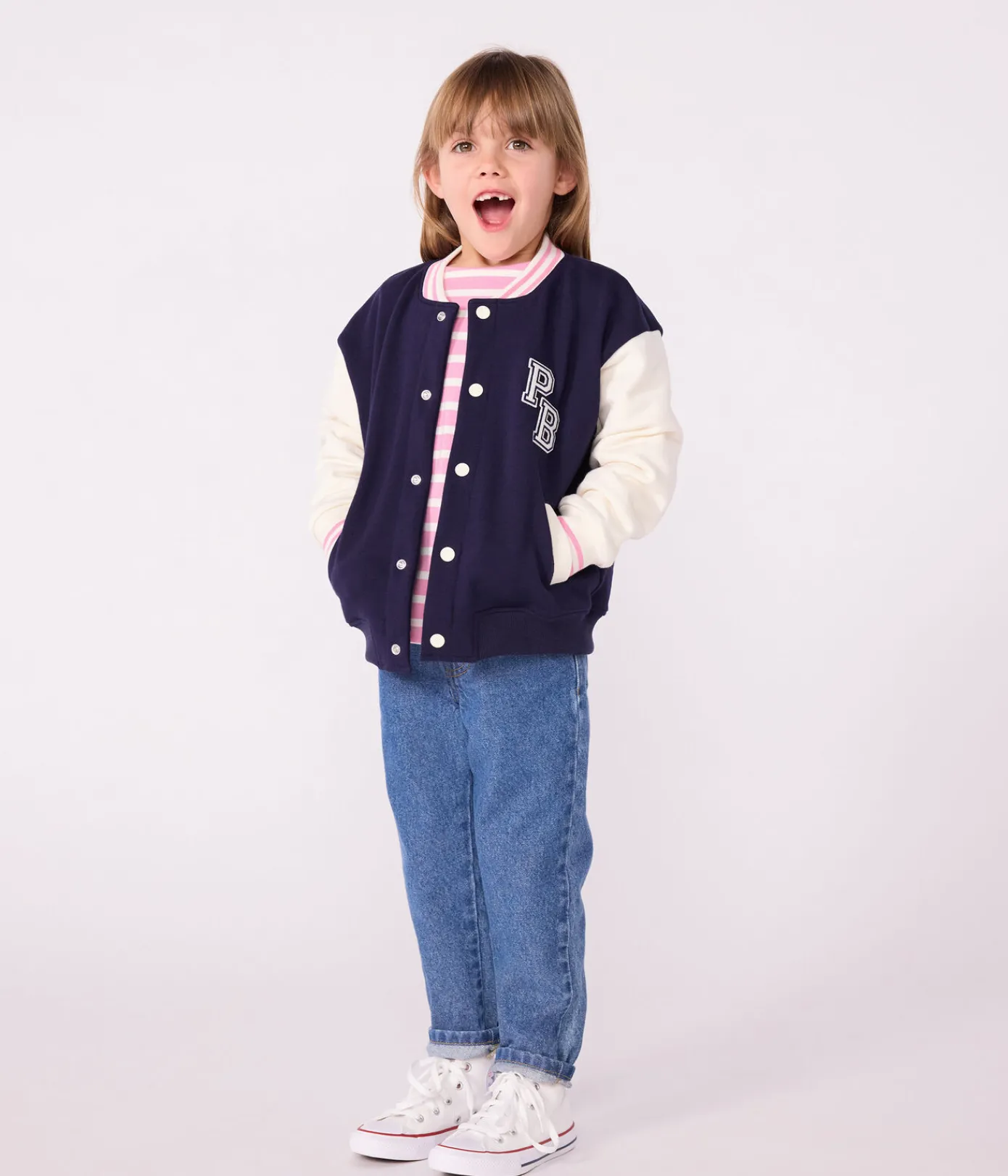 Petit Bateau Mäntel, Jacken, Regenjacken*Kinder College-Jacke aus einfarbiger Baumwolle SOIR