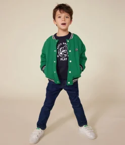 Petit Bateau Mäntel, Jacken, Regenjacken*Kinder College-Jacke aus Molton und Sherpa für Jungen grün JARDIN