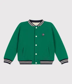Petit Bateau Mäntel, Jacken, Regenjacken*Kinder College-Jacke aus Molton und Sherpa für Jungen grün JARDIN