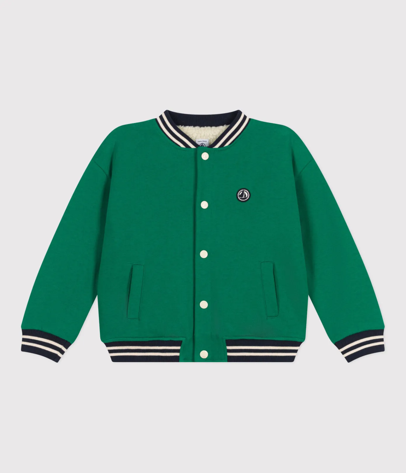 Petit Bateau Mäntel, Jacken, Regenjacken*Kinder College-Jacke aus Molton und Sherpa für Jungen grün JARDIN