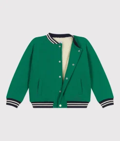 Petit Bateau Mäntel, Jacken, Regenjacken*Kinder College-Jacke aus Molton und Sherpa für Jungen grün JARDIN