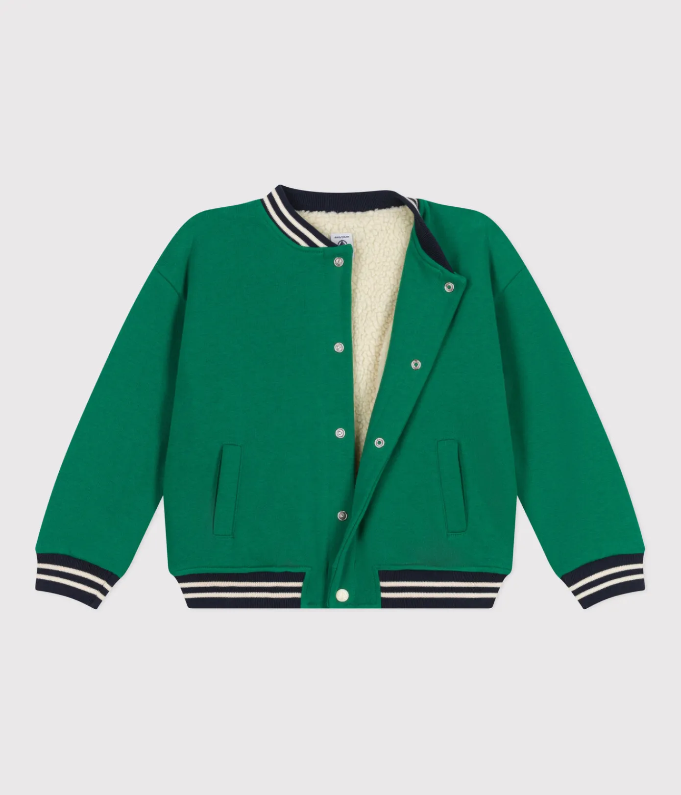 Petit Bateau Mäntel, Jacken, Regenjacken*Kinder College-Jacke aus Molton und Sherpa für Jungen grün JARDIN
