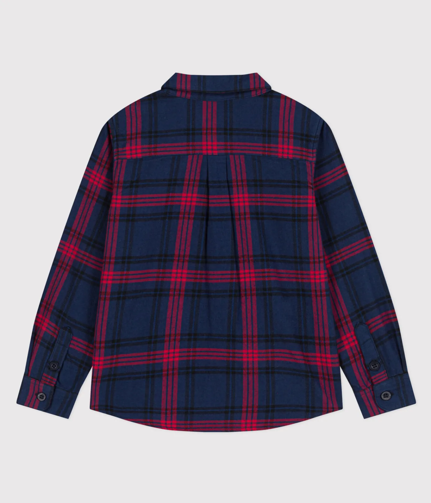 Petit Bateau T-Shirts, Poloshirts, Hemden*Kinder Hemd aus Baumwoll-Flanell mit Karomuster für Jungen blau SMOKING/weiss MULTICO