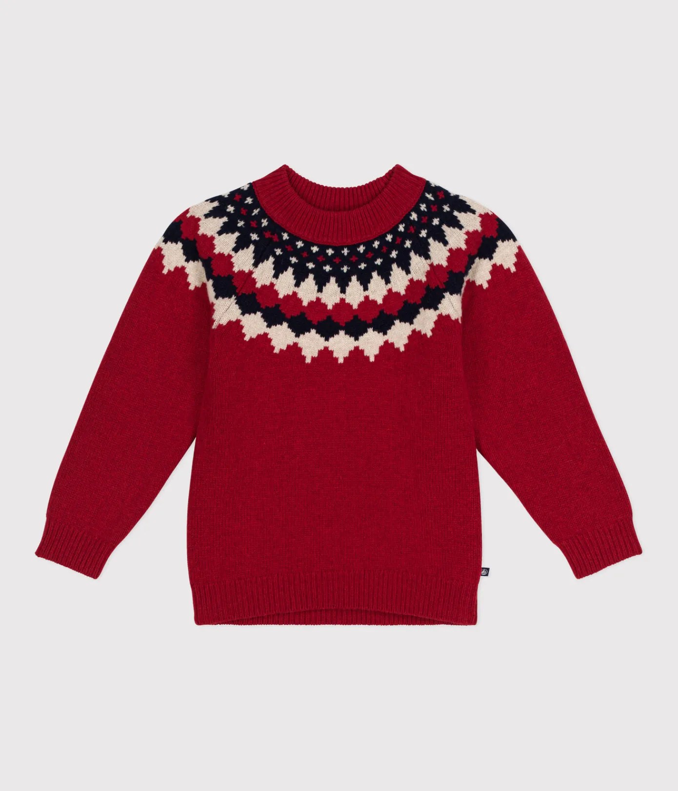 Petit Bateau Sweatshirts, Pullover, Cardigans*Kinder Jacquard-Pullover aus Wolle und Baumwolle für Jungen ROT STOP/ MULTICO