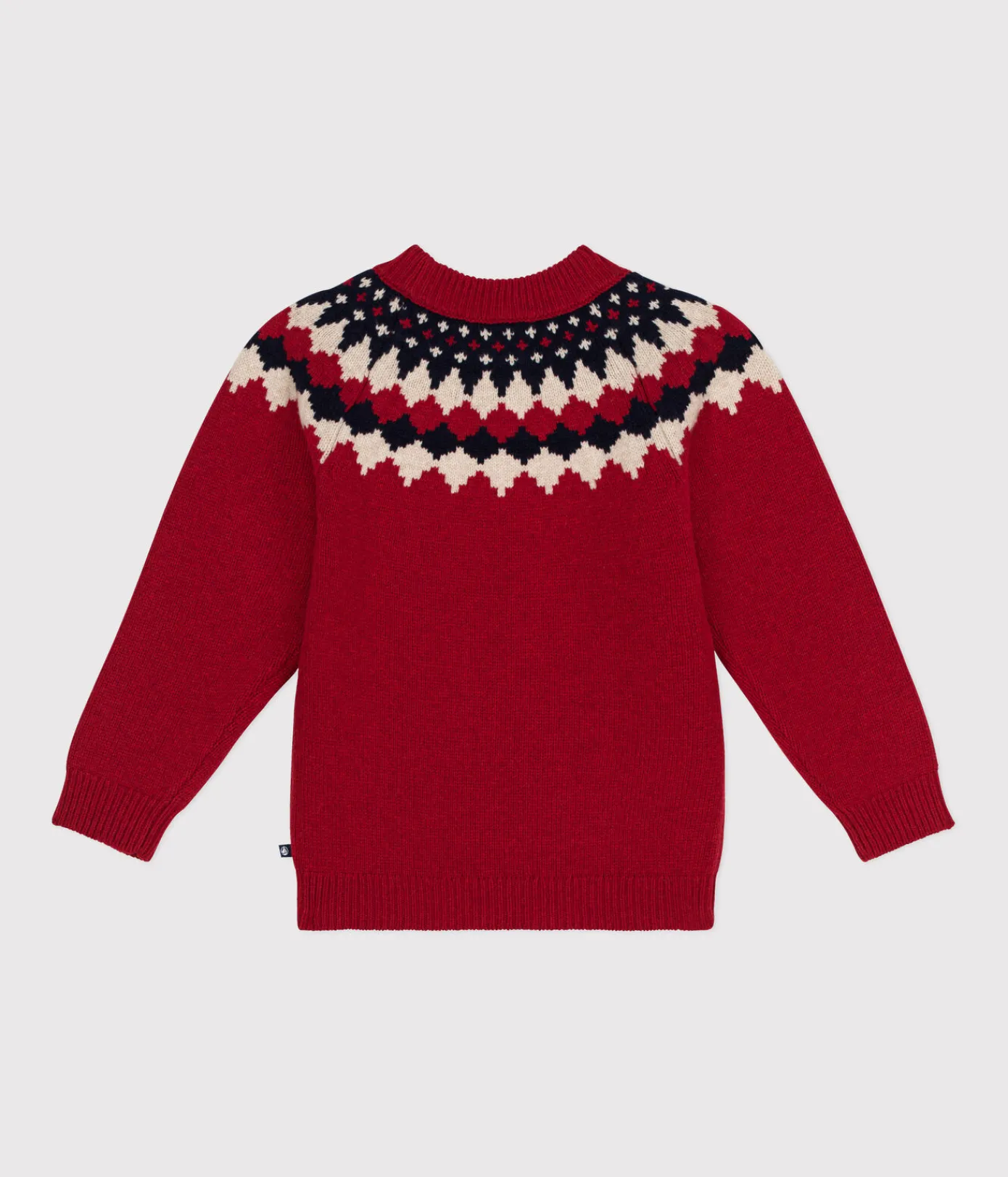 Petit Bateau Sweatshirts, Pullover, Cardigans*Kinder Jacquard-Pullover aus Wolle und Baumwolle für Jungen ROT STOP/ MULTICO