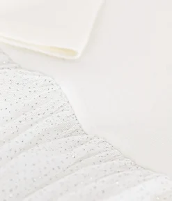Petit Bateau Kleider, Röcke*Kinder Kleid aus Rippstrick und Tüll für Mädchen weiss MARSHMALLOW