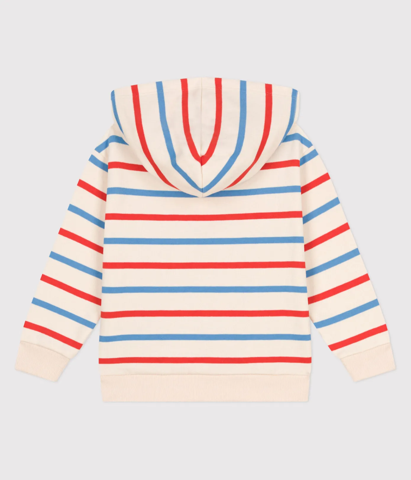 Petit Bateau Sweatshirts, Pullover, Cardigans|Sweatshirts, Pullover, Cardigans*Kinder Unisex-Kapuzensweatshirt aus Baumwolle mit Streifen weiss AVALANCHE/ MULTICO