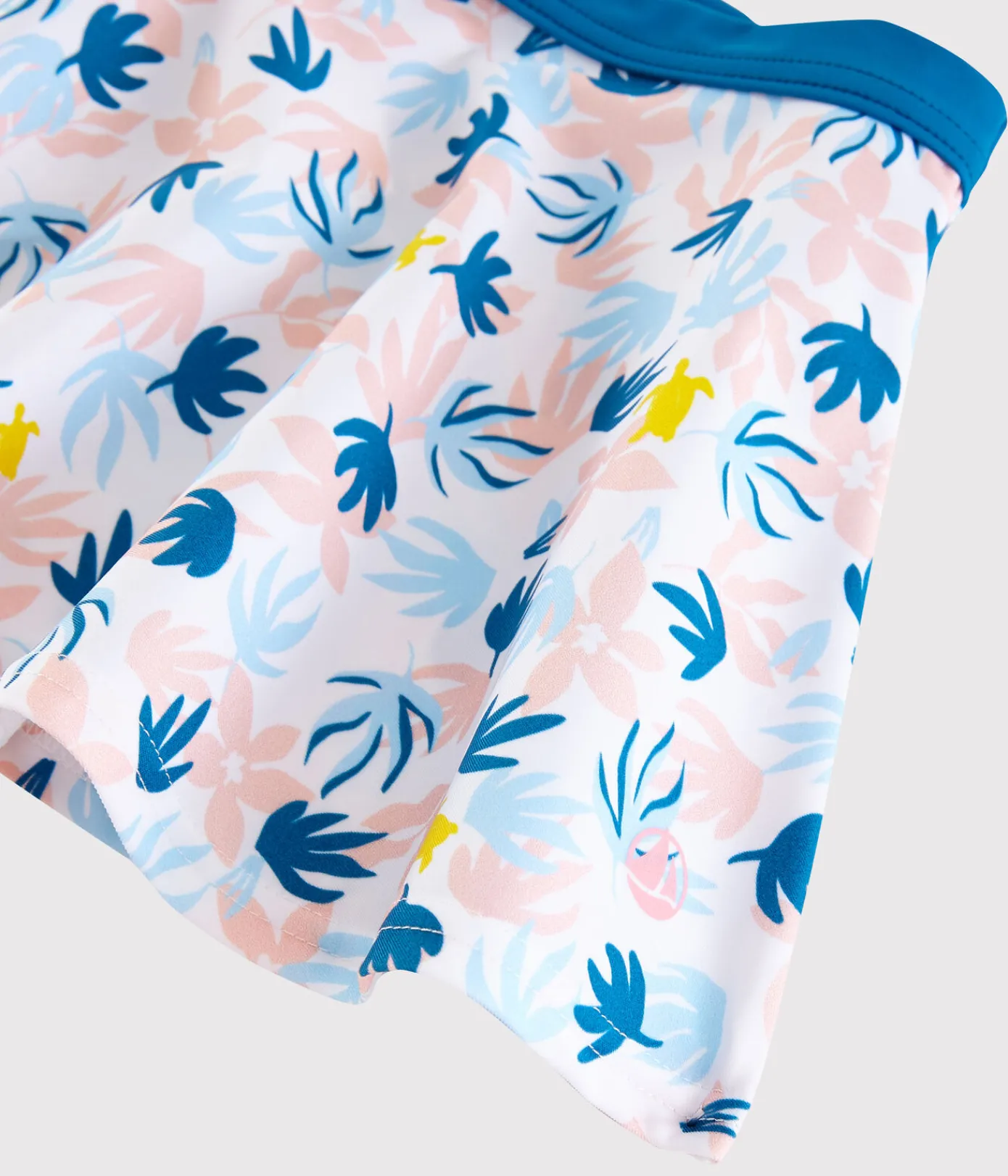 Petit Bateau Bademode, Uv-Kleidung*Kinder-Baderock für Mädchen weiss MARSHMALLOW/weiss MULTICO