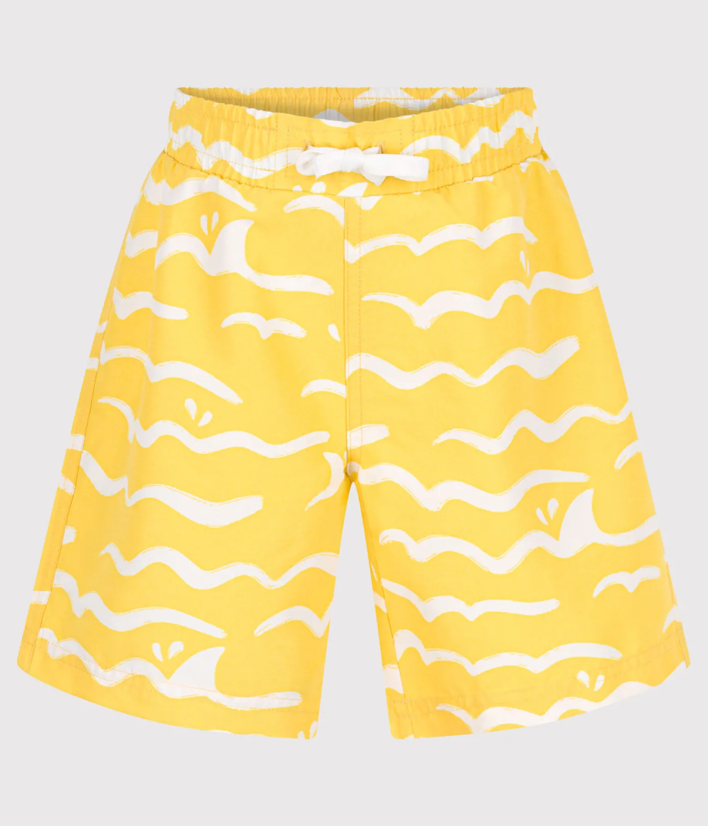 Petit Bateau Bademode, Uv-Kleidung*Kinder-Badeshorts mit Muster gelb ORGE/weiss MARSHMALLOW