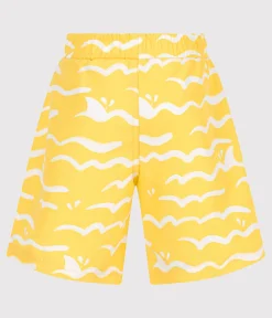 Petit Bateau Bademode, Uv-Kleidung*Kinder-Badeshorts mit Muster gelb ORGE/weiss MARSHMALLOW