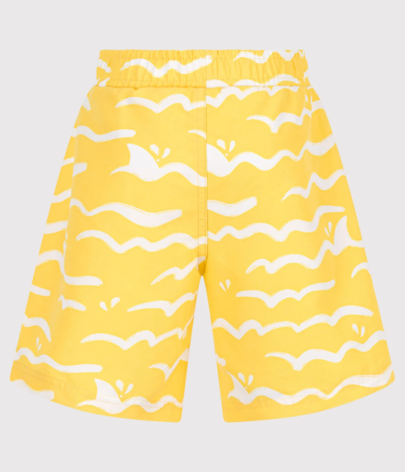 Petit Bateau Bademode, Uv-Kleidung*Kinder-Badeshorts mit Muster gelb ORGE/weiss MARSHMALLOW