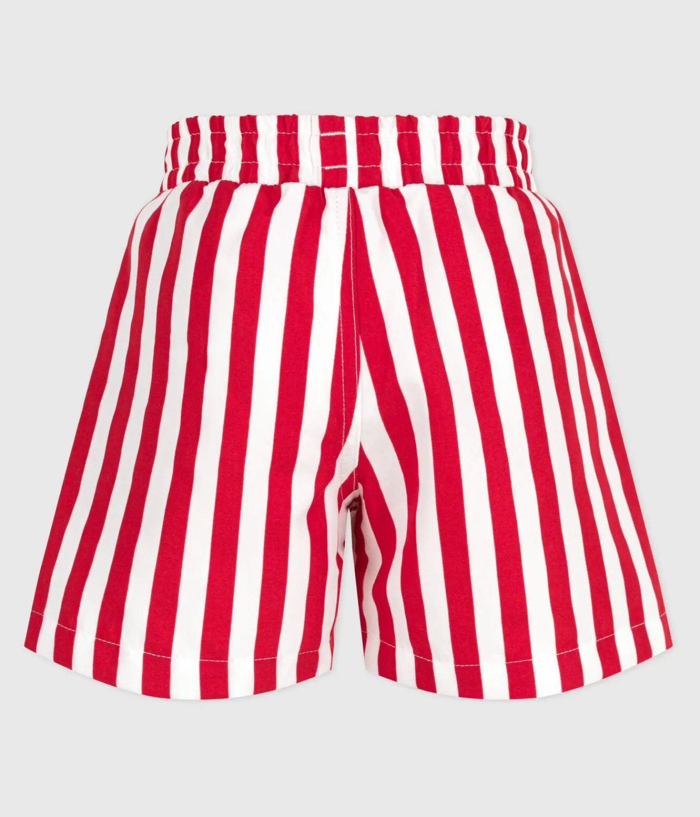Petit Bateau Bademode, Uv-Kleidung*Kinder-Badeshorts mit Streifen ROT MARSHMALLOW/ SPI