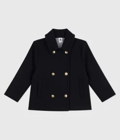 Petit Bateau Mäntel, Jacken, Regenjacken*Kinder-Caban aus einfarbiger Schurwolle blau SMOKING
