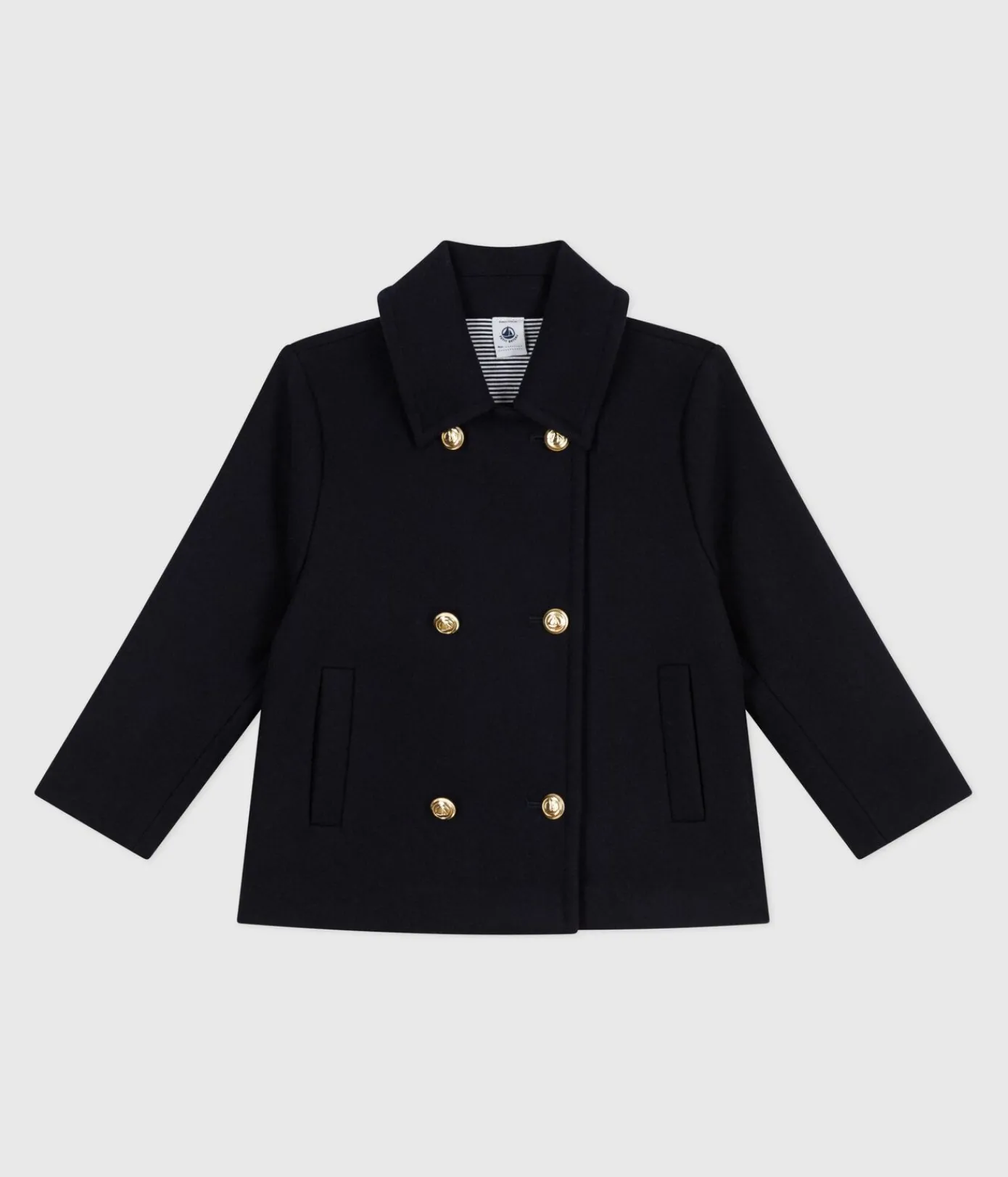 Petit Bateau Mäntel, Jacken, Regenjacken*Kinder-Caban aus einfarbiger Schurwolle blau SMOKING