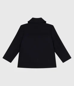 Petit Bateau Mäntel, Jacken, Regenjacken*Kinder-Caban aus einfarbiger Schurwolle blau SMOKING