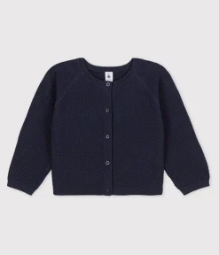 Petit Bateau Sweatshirts, Pullover, Cardigans*Kinder-Cardigan aus Baumwolle für Mädchen blau SMOKING