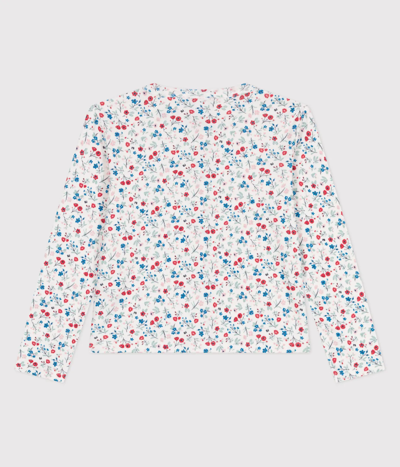 Petit Bateau Sweatshirts, Pullover, Cardigans*Kinder-Cardigan aus Baumwolle mit Blumenmuster weiss MARSHMALLOW/weiss MULTICO