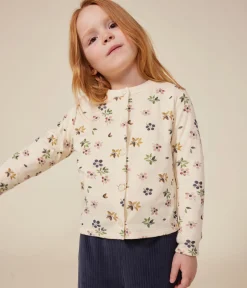 Petit Bateau Sweatshirts, Pullover, Cardigans*Kinder-Cardigan aus Doppeljersey für Mädchen weiss AVALANCHE/ MULTICO