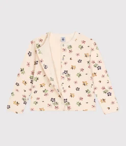 Petit Bateau Sweatshirts, Pullover, Cardigans*Kinder-Cardigan aus Doppeljersey für Mädchen weiss AVALANCHE/ MULTICO