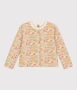 Petit Bateau Sweatshirts, Pullover, Cardigans*Kinder-Cardigan aus Doppeljersey für Mädchen AVALANCHE/ CUIVRE/ MULTICO