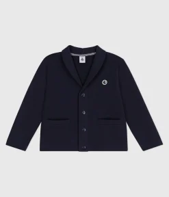 Petit Bateau Sweatshirts, Pullover, Cardigans*Kinder-Cardigan aus einfarbiger Baumwolle blau SMOKING