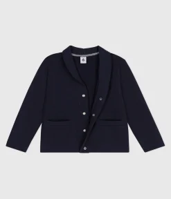 Petit Bateau Sweatshirts, Pullover, Cardigans*Kinder-Cardigan aus einfarbiger Baumwolle blau SMOKING