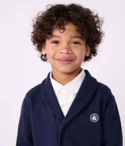 Petit Bateau Sweatshirts, Pullover, Cardigans*Kinder-Cardigan aus einfarbiger Baumwolle blau SMOKING