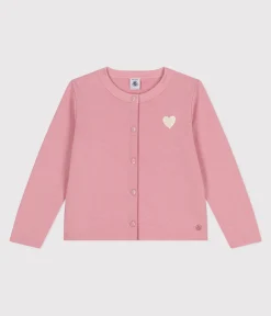 Petit Bateau Sweatshirts, Pullover, Cardigans*Kinder-Cardigan aus einfarbigem Molton rosa CHARME