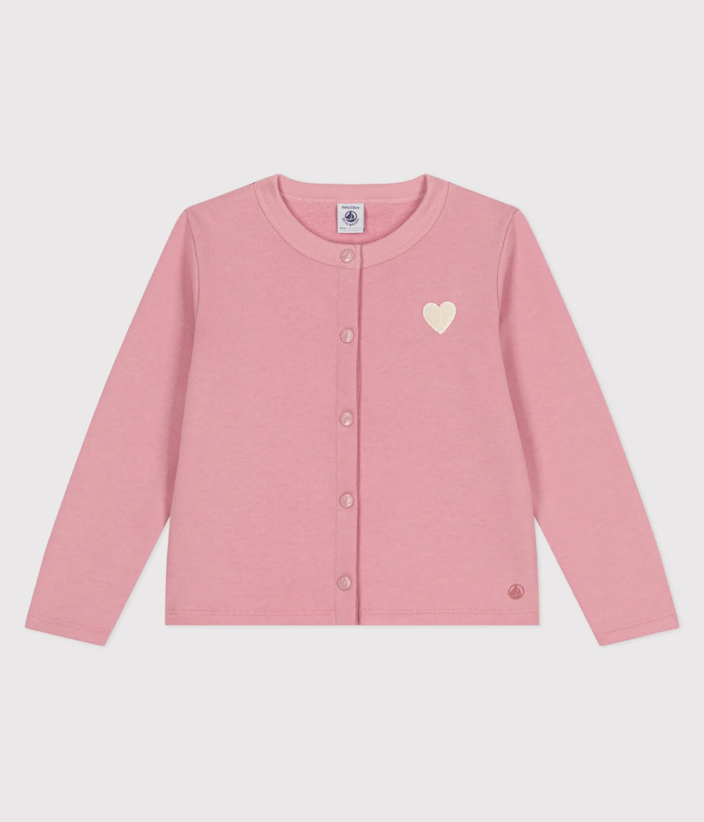 Petit Bateau Sweatshirts, Pullover, Cardigans*Kinder-Cardigan aus einfarbigem Molton rosa CHARME