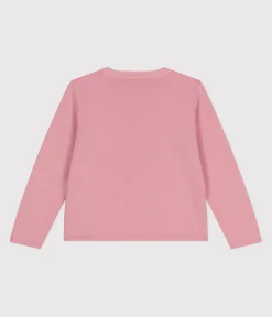 Petit Bateau Sweatshirts, Pullover, Cardigans*Kinder-Cardigan aus einfarbigem Molton rosa CHARME