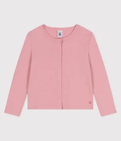 Petit Bateau Sweatshirts, Pullover, Cardigans*Kinder-Cardigan aus einfarbiger Baumwolle rosa CHARME