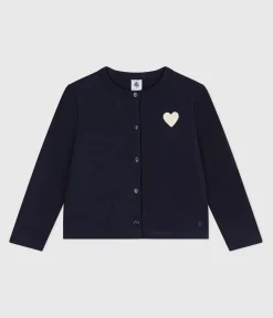 Petit Bateau Sweatshirts, Pullover, Cardigans*Kinder-Cardigan aus Molton für Mädchen blau SMOKING