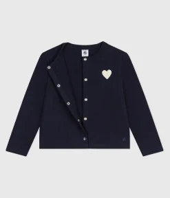 Petit Bateau Sweatshirts, Pullover, Cardigans*Kinder-Cardigan aus Molton für Mädchen blau SMOKING