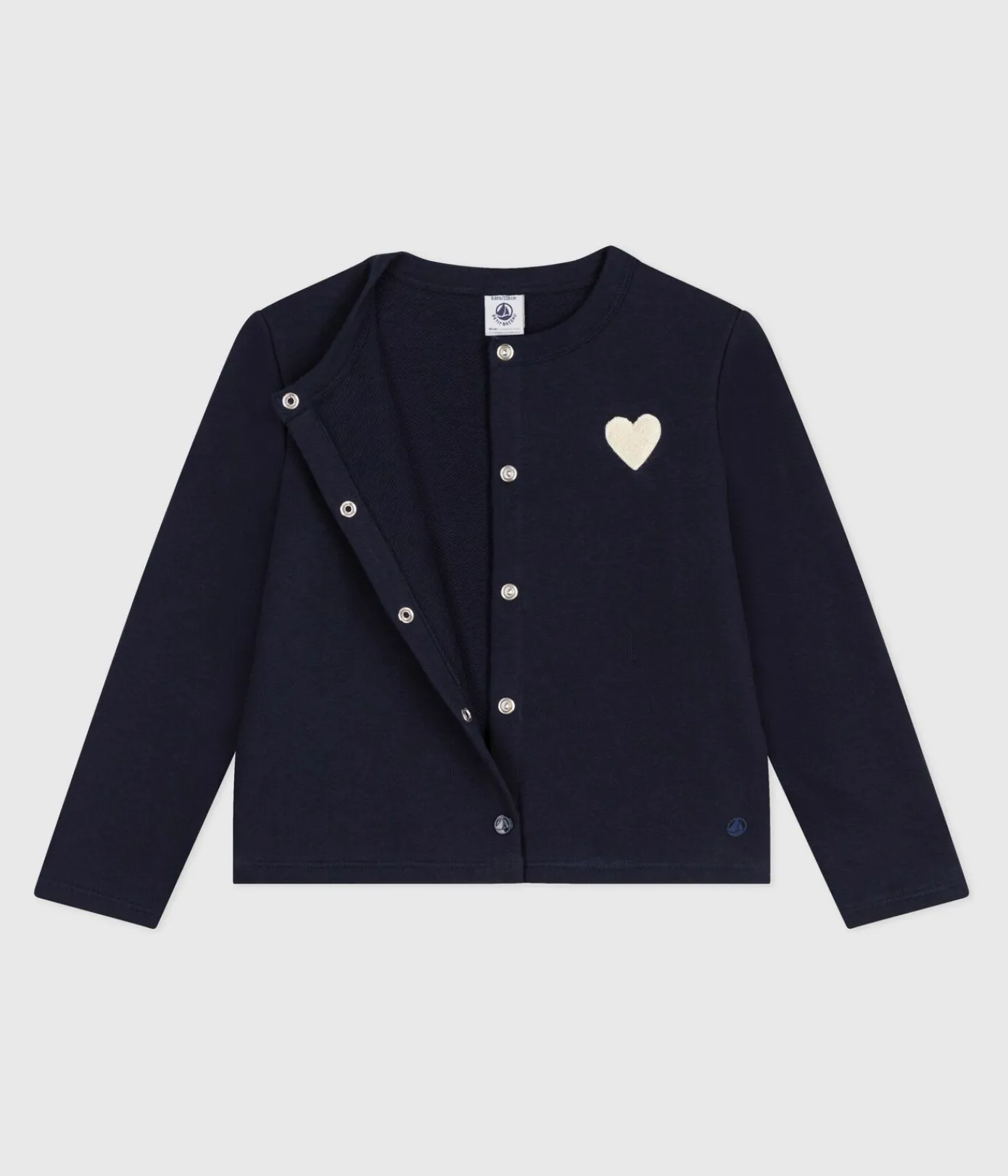 Petit Bateau Sweatshirts, Pullover, Cardigans*Kinder-Cardigan aus Molton für Mädchen blau SMOKING