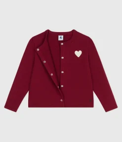 Petit Bateau Sweatshirts, Pullover, Cardigans*Kinder-Cardigan aus Molton für Mädchen AMARANTE