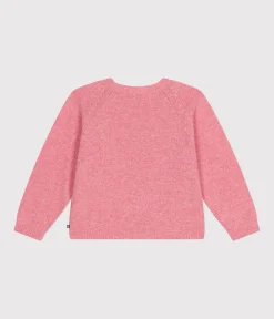 Petit Bateau Sweatshirts, Pullover, Cardigans*Kinder-Cardigan aus Strick mit Wollanteil für Mädchen rosa ROSELINE CHINE